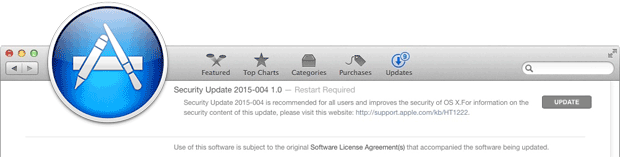 OS X : Problèmes lors de la mise à jour de sécurité 2015-004 pour Mavericks : Mac App Store, iTunes Store, Safari affichent un problème de certificat